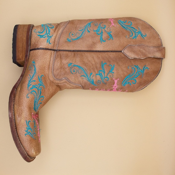 Circle G Embroidered Cross Leather Boots L5120 Women's Size 9 - Picture 8 of 11